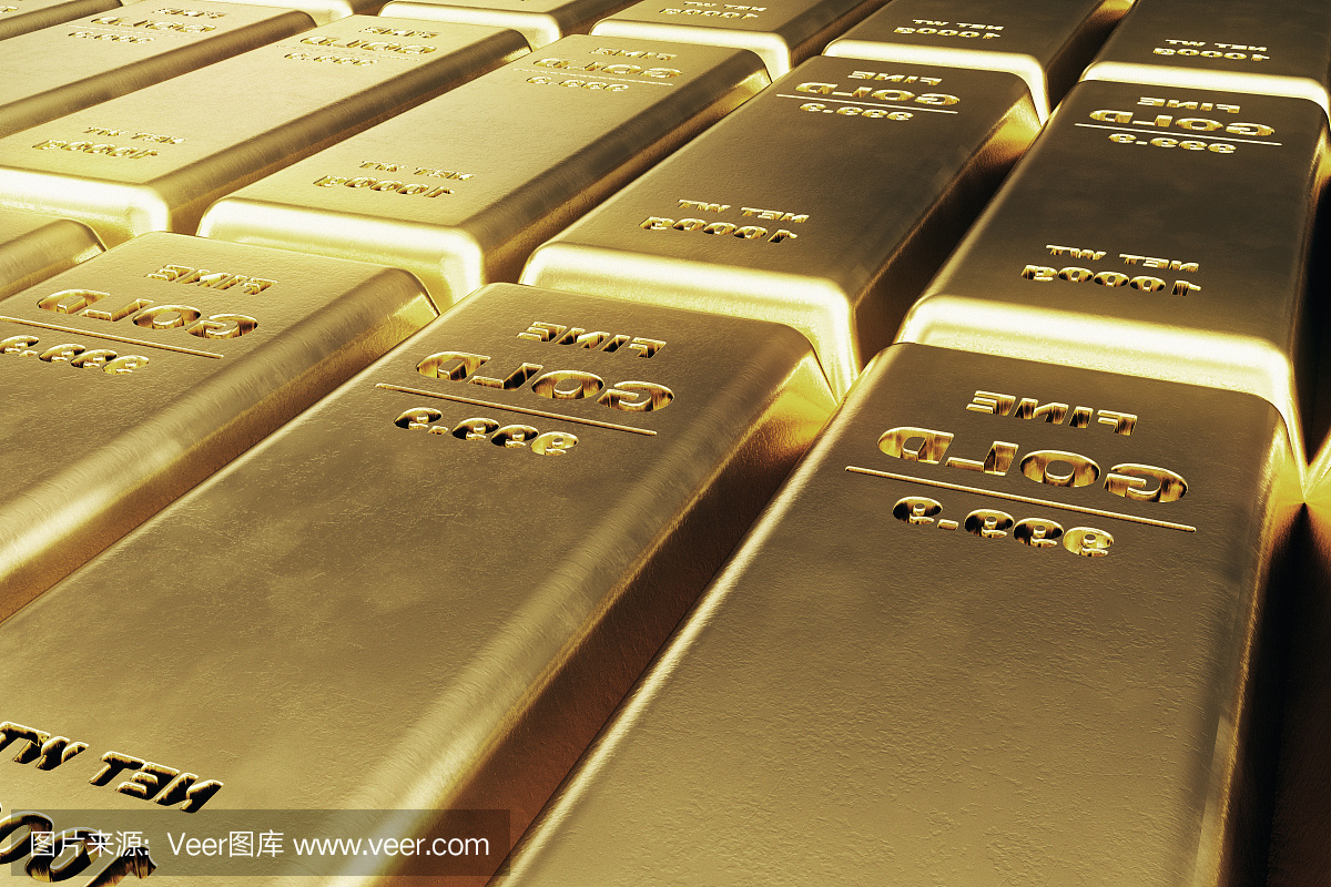 金条闪亮,金条重量1000克财富的概念和储备。商业和金融成功的概念。三维演示